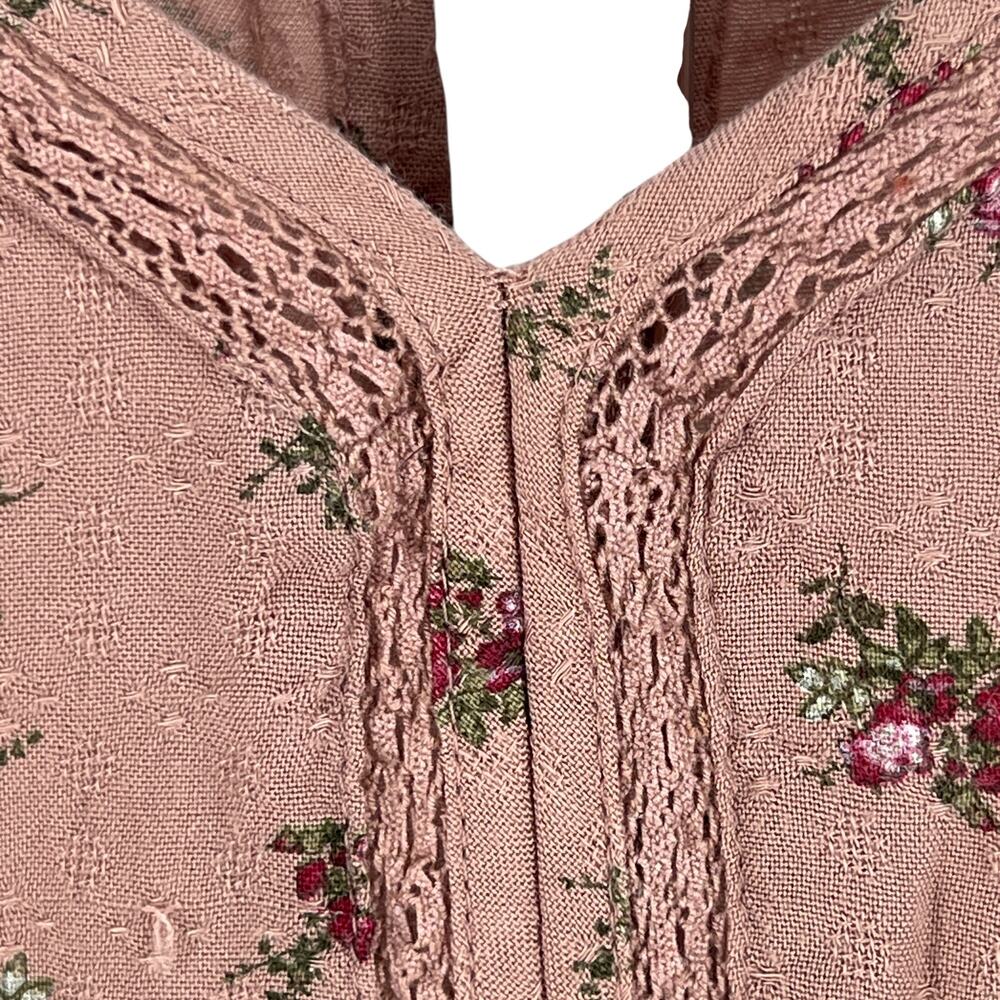 Arizona Jean Co Flowy Floral Quarter Bell Sleeve Babydoll Blouse Top Size Small - Picture 3 of 16